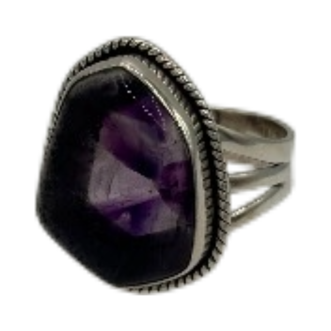 Trapiche Amethyst Ring